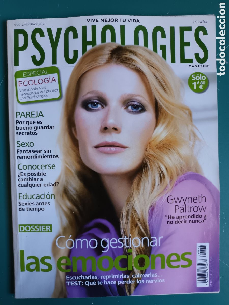 Collezionismo di Riviste e Giornali: PSYCHOLOGIES N&deg;75 Gwyneth Paltrow. Como gestionar las emociones.