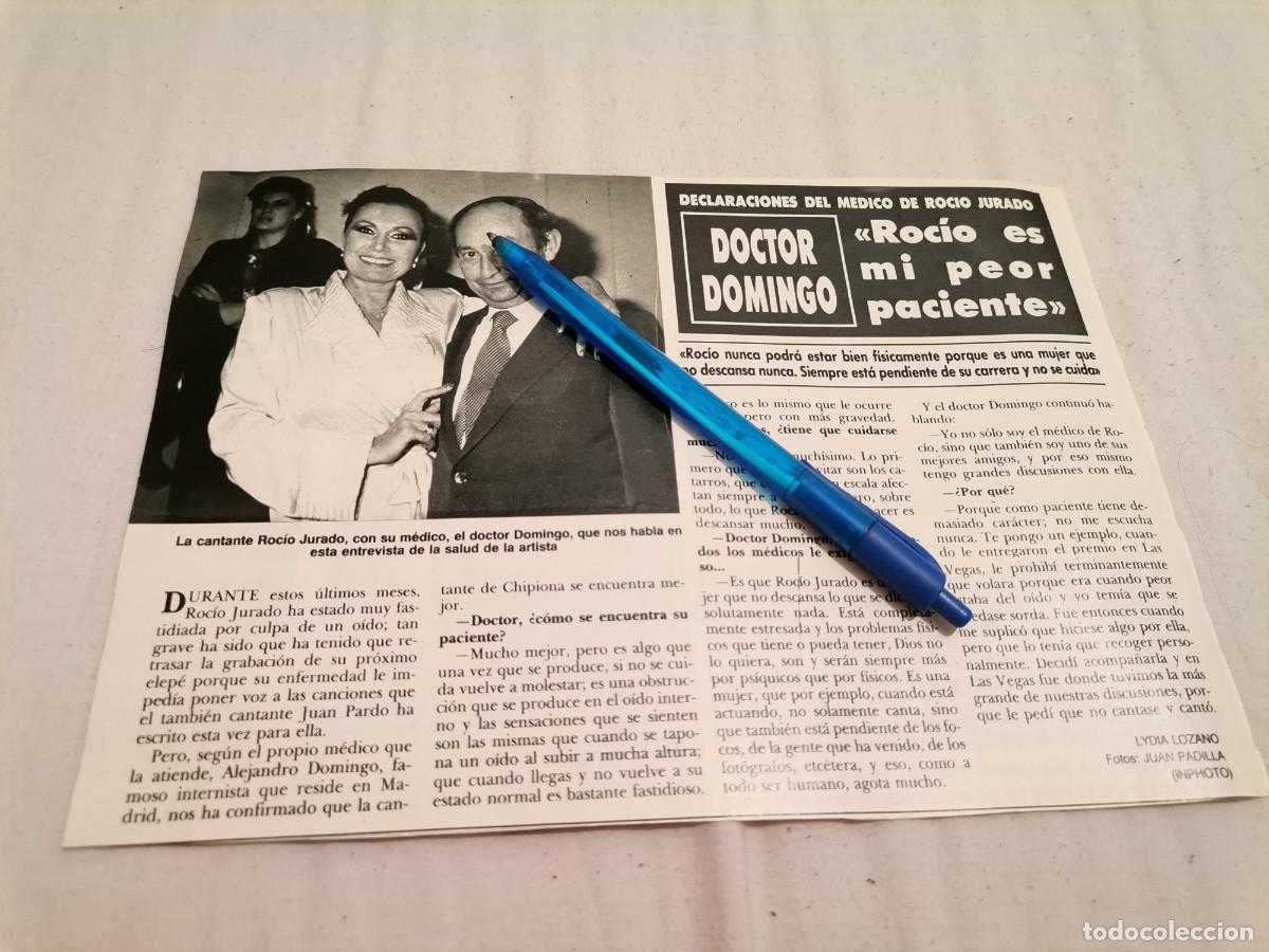 Coleccionismo de Revistas y Peri&oacute;dicos: ROC&Iacute;O JURADO Y EL DOCTOR DOMINGO RECORTE REVISTA 1988