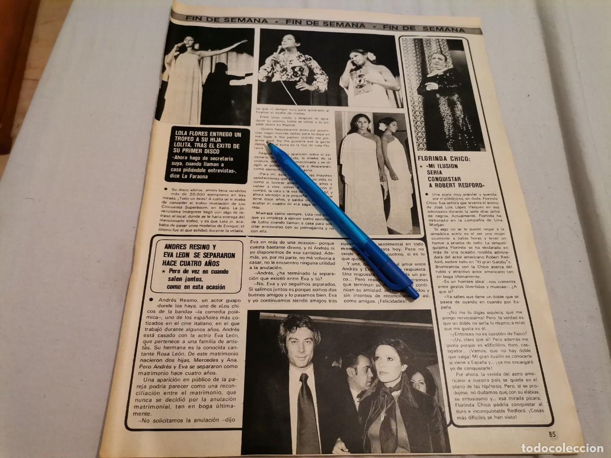 Coleccionismo de revistas y peri&oacute;dicos: LOLA FLORES REVERSO PILAR CANSINO, MARI TRINI, PILAR BARDEM RECORTE REVISTA 1975