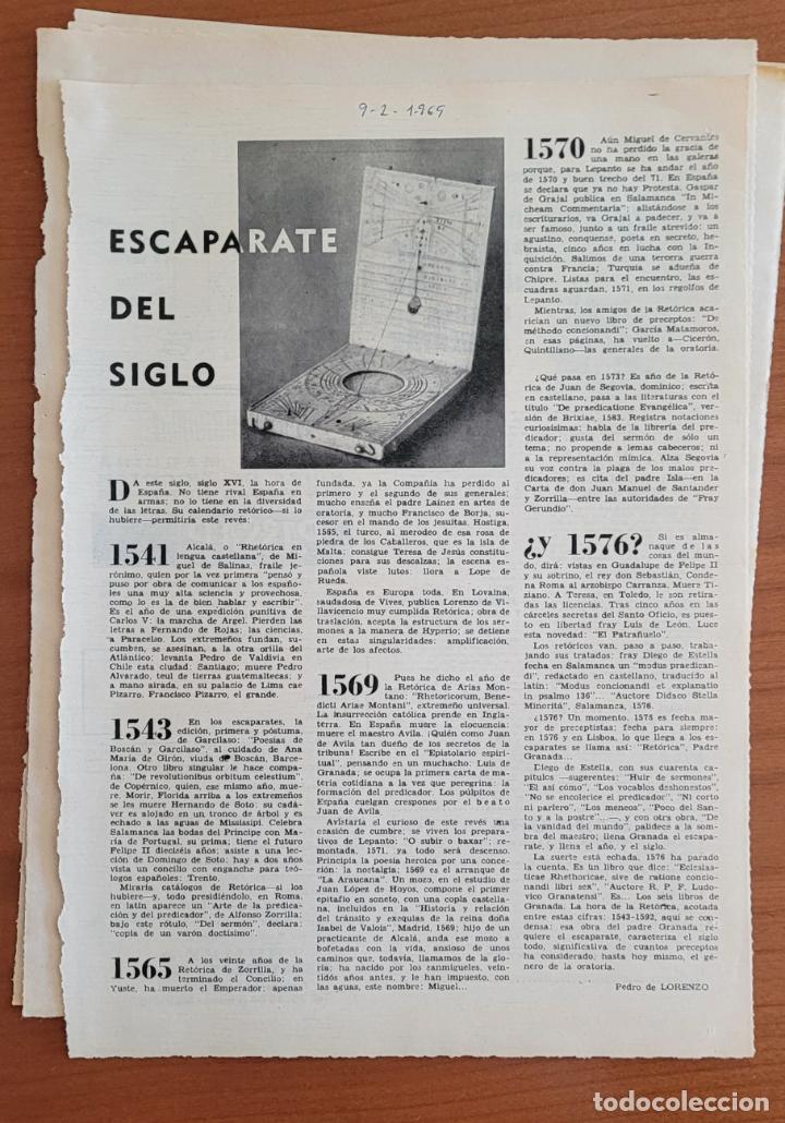 Coleccionismo de Revistas y Peri&oacute;dicos: Recorte ABC 9-2-69 Escaparate del siglo XVI