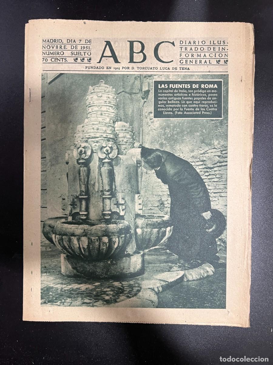 Coleccionismo de Revistas y Peri&oacute;dicos: ABC. NOVIEMBRE 1951. N&ordm; 14252. LAS FUENTES DE ROMA. FUENTES PAPALES DE SINGULAR BELLEZA. LEER