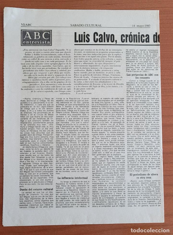 Coleccionismo de Revistas y Peri&oacute;dicos: Recortes ABC 14-5-83 Entrevista a Luis Calvo