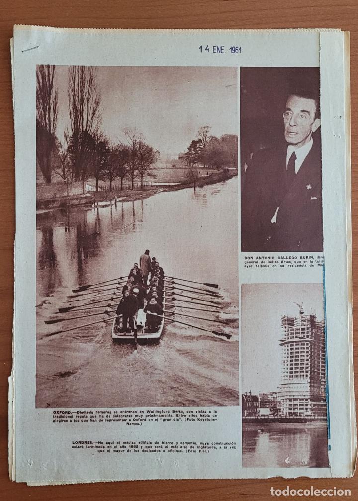 Coleccionismo de Revistas y Peri&oacute;dicos: Recortes ABC 14-1-61 Fallecimiento de Antonio Gallego Bur&iacute;n, director general de Bellas Artes