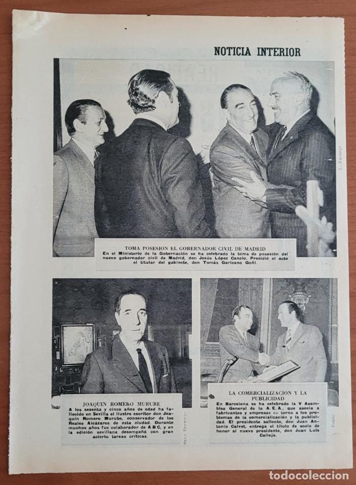 Coleccionismo de Revistas y Peri&oacute;dicos: Recortes ABC 16-11-69 Fallecimiento Joaqu&iacute;n Romero Murube