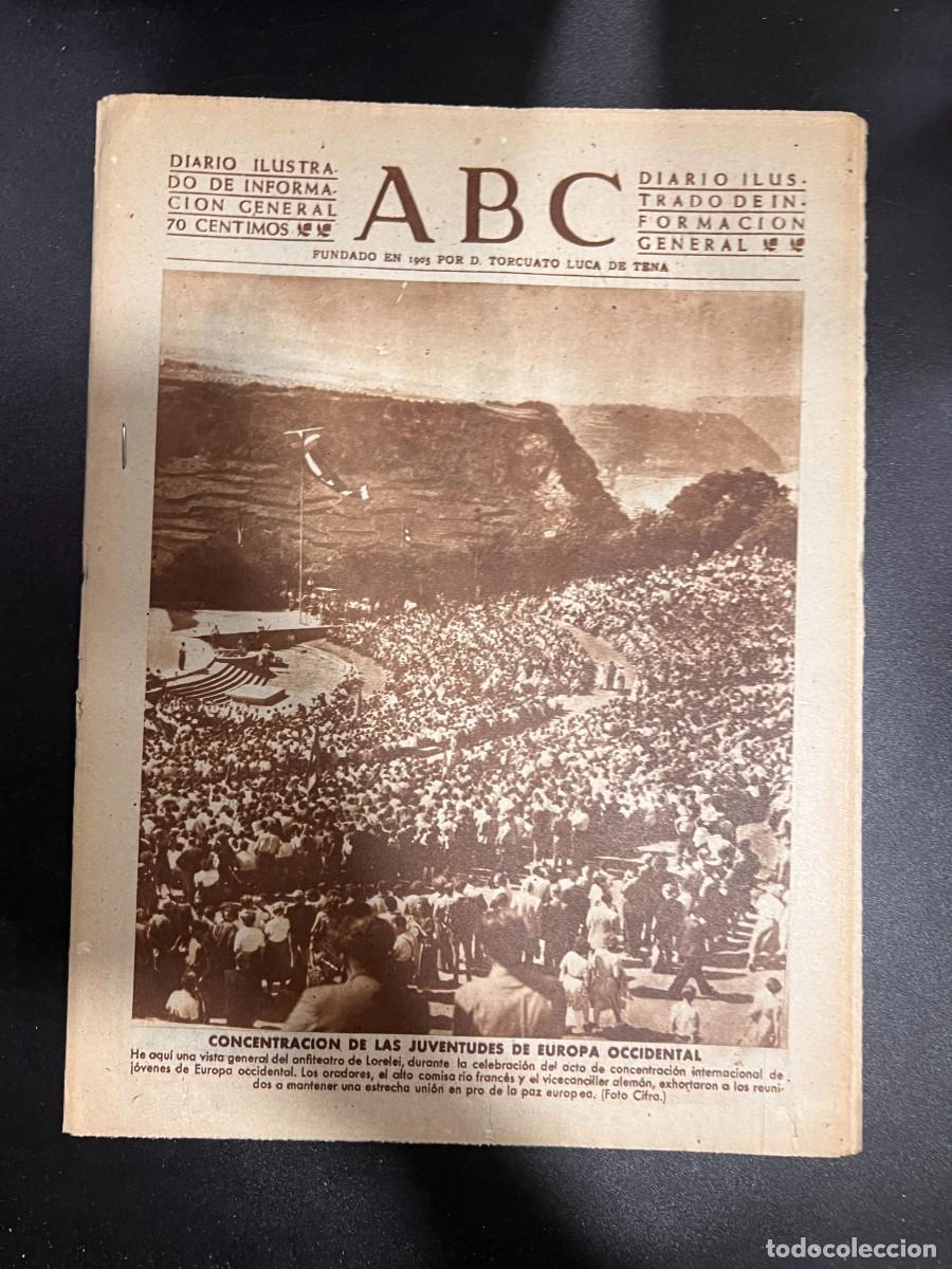 Coleccionismo de Revistas y Peri&oacute;dicos: ABC. AGOSTO 1951. N&ordm; 14190. CONCENTRACION DE LAS JUVENTUDES DE EUROPA OCCIDENTAL. LEER