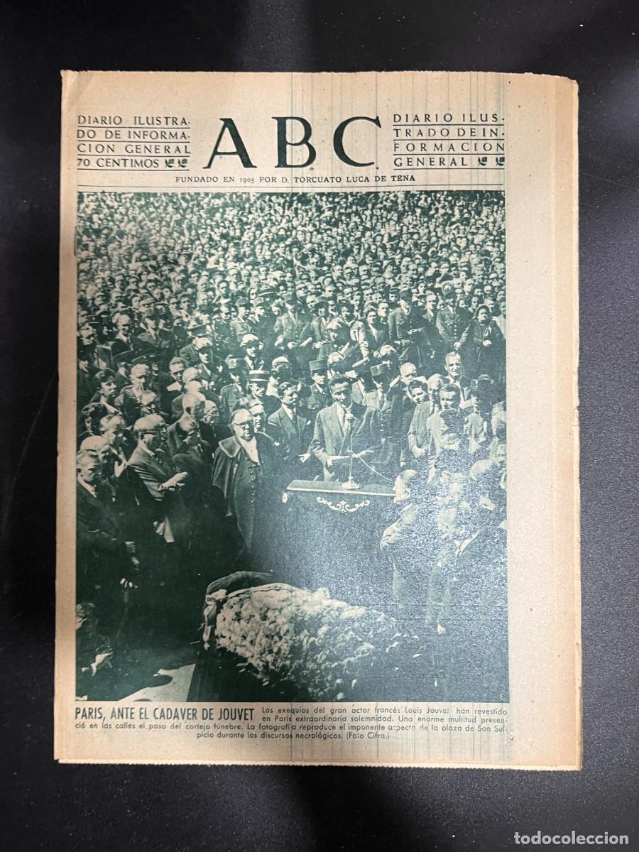 Coleccionismo de Revistas y Peri&oacute;dicos: ABC. AGOSTO 1951. N&ordm; 14189. PARIS, ANTE EL CAVAER DE JOUVET. LEER