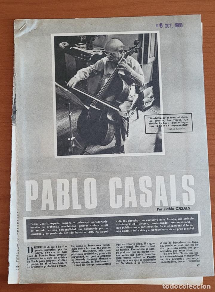 Coleccionismo de Revistas y Peri&oacute;dicos: Recortes ABC 8-4-68 Pablo Casals