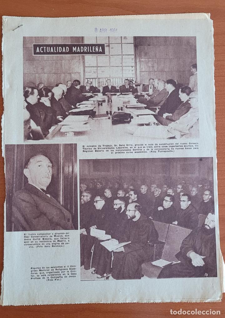 Coleccionismo de Revistas y Peri&oacute;dicos: Recortes ABC 8-4-61 Fallecimiento de Jes&uacute;s Gudiri Bisaola