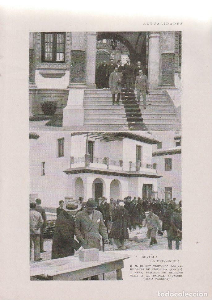 Collectionnisme de Revues et Journaux: * SEVILLA * El rey Alfonso XIII en la Exposici&oacute;n, pabellones de Argentina y Cuba -1928
