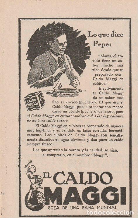 Collezionismo di Riviste e Giornali: Publicidad caldo MAGGI - 1928