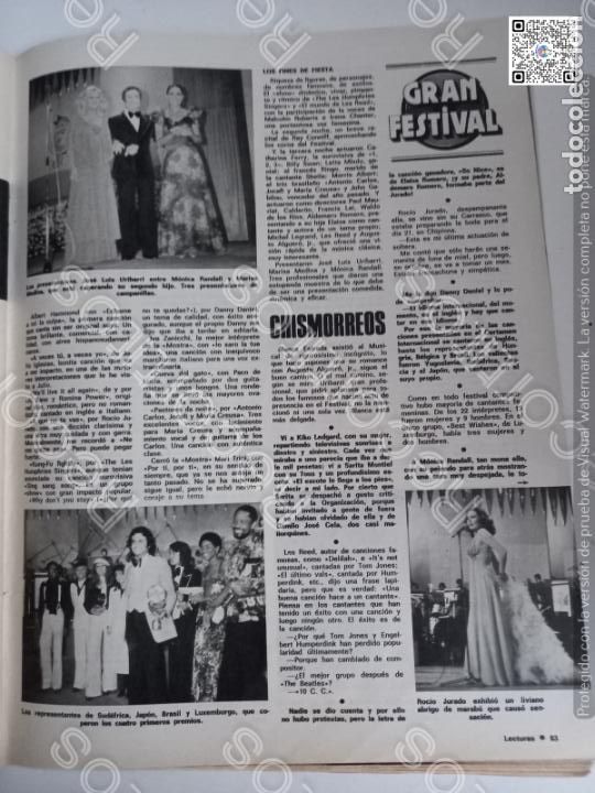 Coleccionismo de Revistas y Peri&oacute;dicos: MARISA MEDINA MONICA RANDALL ROCIO JURADO MALLORCA 75