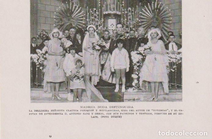 Collectionnisme de Revues et Journaux: * MADRID * Boda Srta. Claudia Periquet y Rufilanchas, capit&aacute;n Antonio Sanz y Orrio - 1928