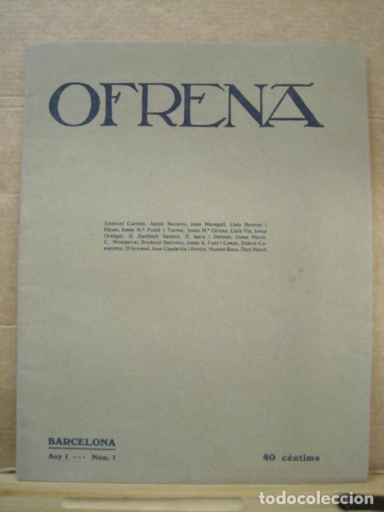 Coleccionismo de Revistas y Peri&oacute;dicos: OFRENA-NUMERO 1-NOVEMBRE 1916-REVISTA CATALANA-VER FOTOS-(V-23.819-1)