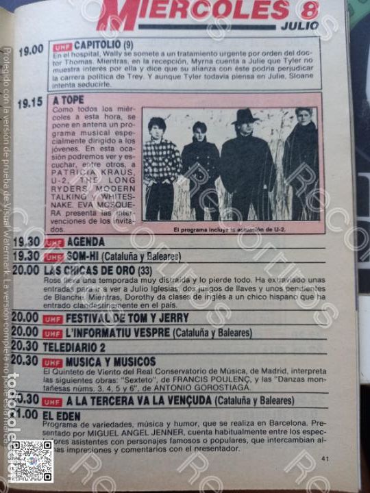 Coleccionismo de Revistas y Peri&oacute;dicos: U2 BONO U 2
