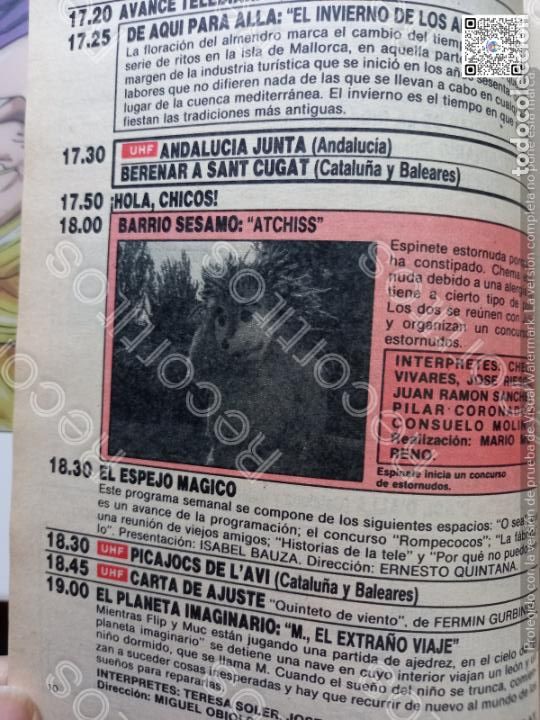 Coleccionismo de Revistas y Peri&oacute;dicos: BARRIO SESAMO ESPINETE