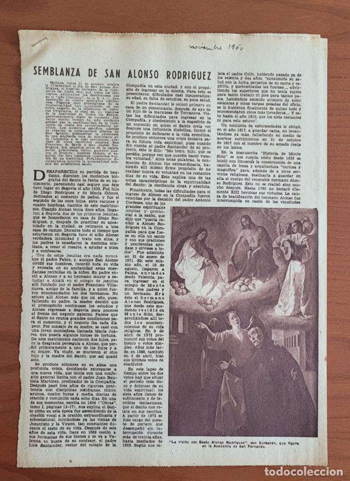 Coleccionismo de Revistas y Peri&oacute;dicos: Recortes ABC noviembre-60 San Alonso Rodr&iacute;guez