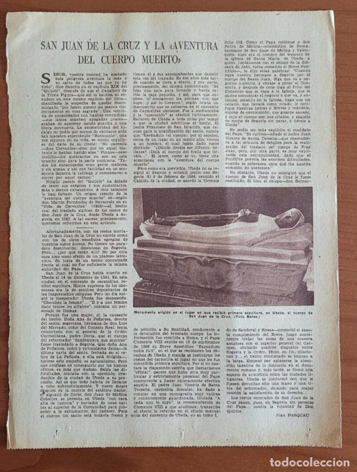 Coleccionismo de Revistas y Peri&oacute;dicos: Recorte ABC San Juan de la Cruz y la aventura del cuerpo muerto