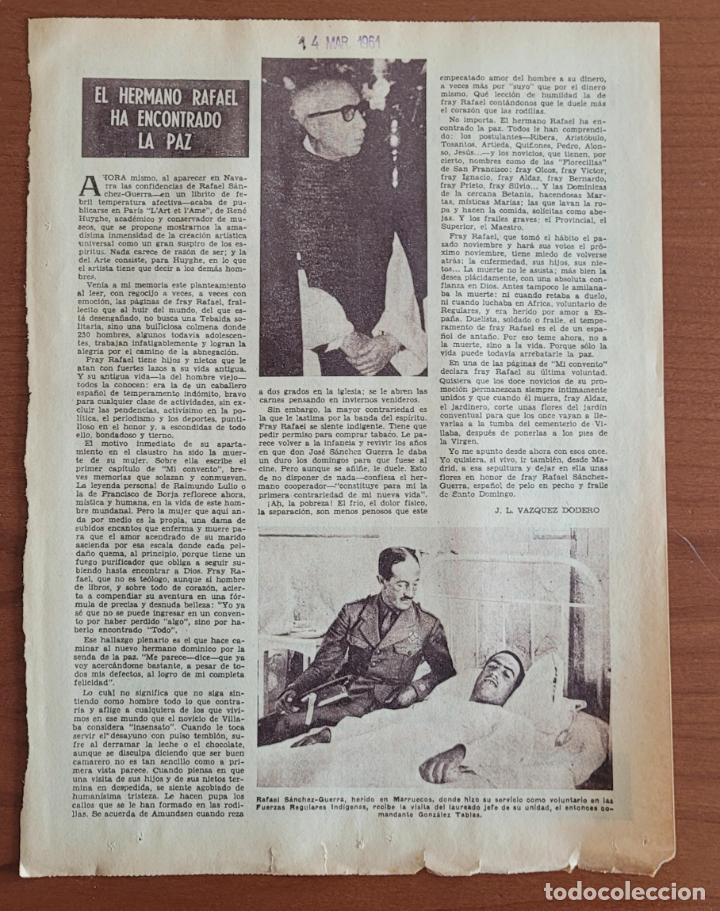 Coleccionismo de Revistas y Peri&oacute;dicos: Recote ABC 14-3-61 Fallecimiento Hermano Rafael