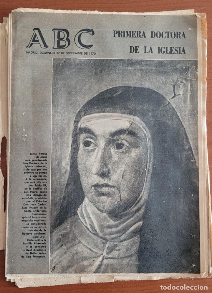 Coleccionismo de Revistas y Peri&oacute;dicos: Recortes ABC 27-9-70, 6-2-69, 23-5-65. Santa Teresa de Jes&uacute;s Programa acto literario exaltaci&oacute;n 1970