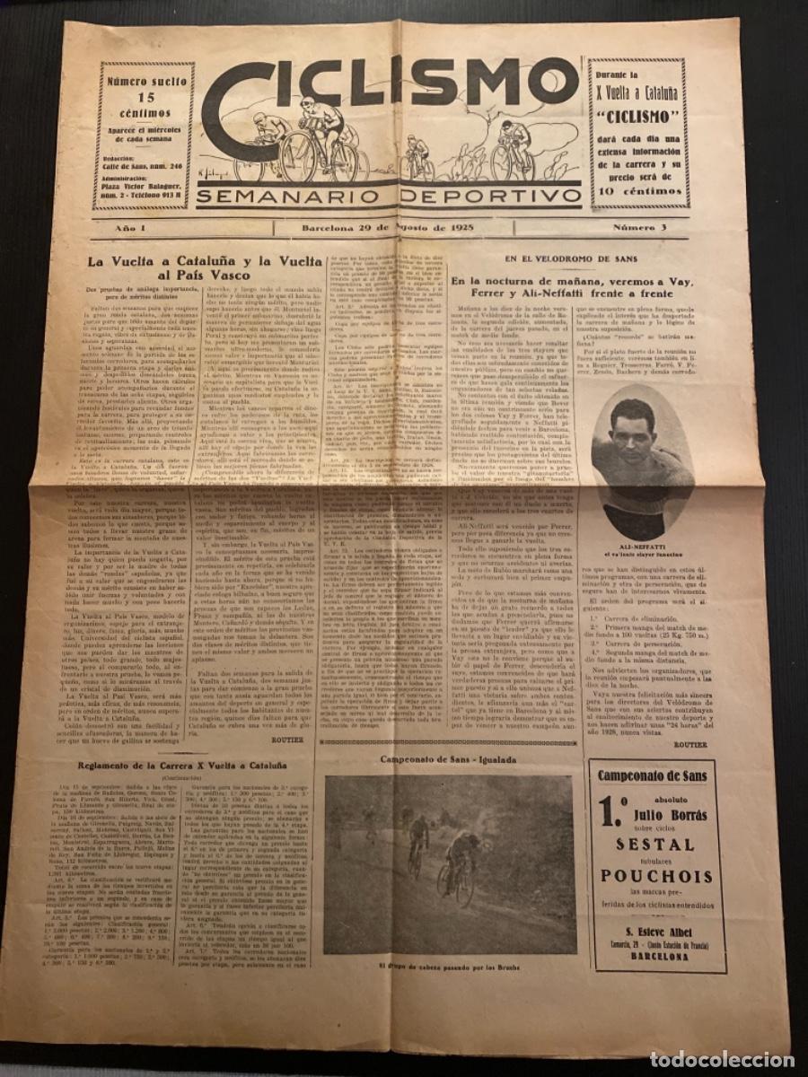 Coleccionismo de Revistas y Peri&oacute;dicos: Peri&oacute;dico diario semanario deportivo 1928 Ciclismo a&ntilde;o 1 n&uacute;mero 3 Campeonato de Sans - Igualada