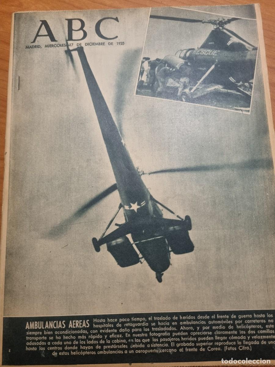 Coleccionismo de Revistas y Peri&oacute;dicos: ABC. MADRID, 17 DICIEMBRE 1952. N&deg; 14598. AMBULANCIAS AEREAS. . LEER.