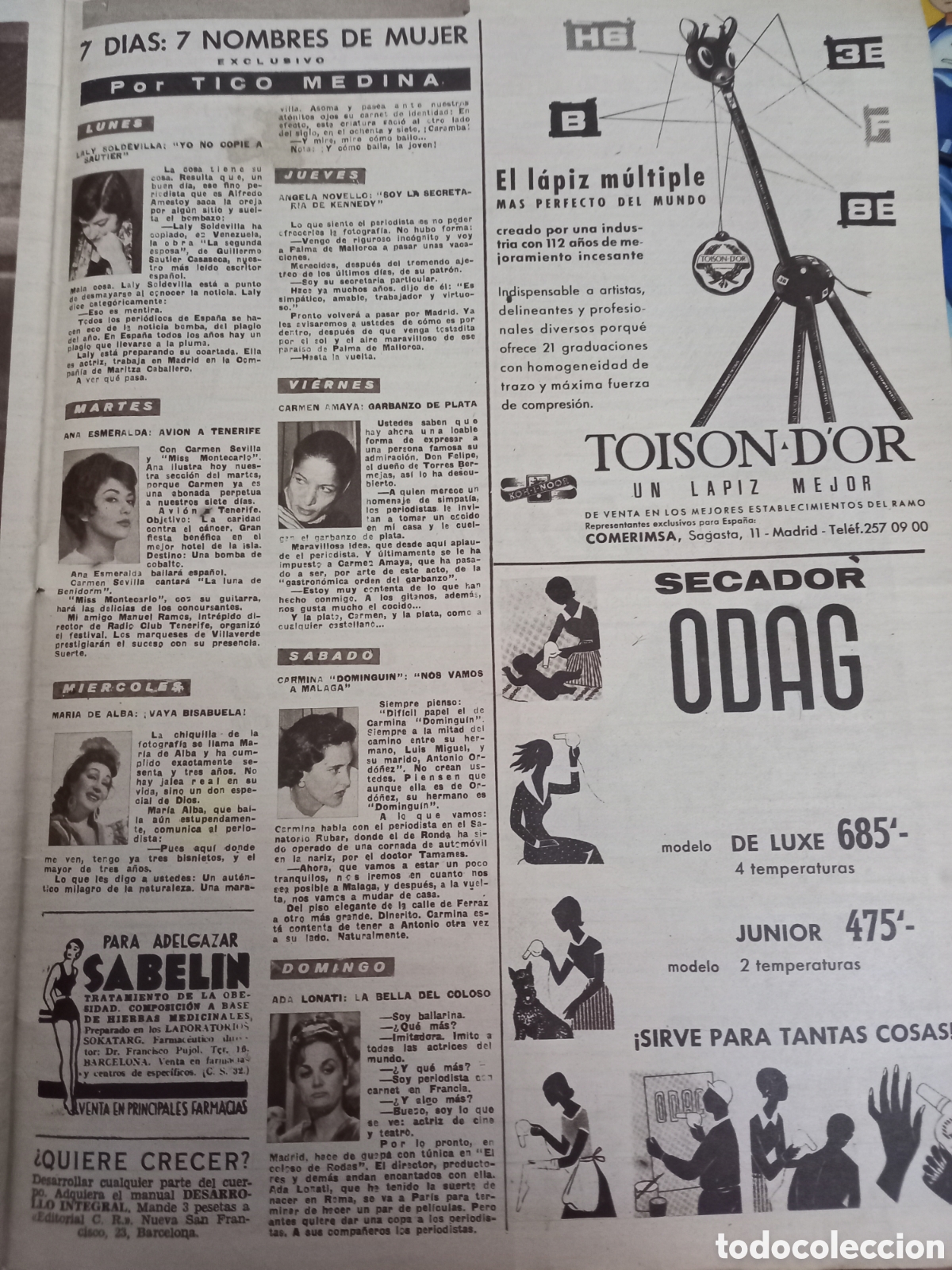 Coleccionismo de Revistas y Peri&oacute;dicos: carmen amaya ana esmeralda maria de alba carmina dominguin lapiz toison dor lali laly soldevilla