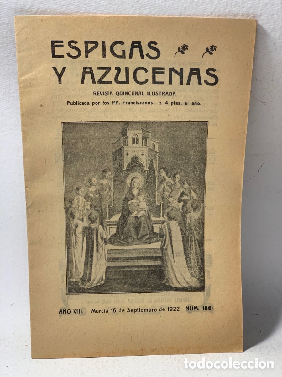 Coleccionismo de revistas y peri&oacute;dicos: ESPIGAS Y AZUCENAS &middot;&middot; REVISTA QUINCENAL ILUSTRADA N&ordm; 186&middot;&middot; A&Ntilde;O SEPTIEMBRE 1922