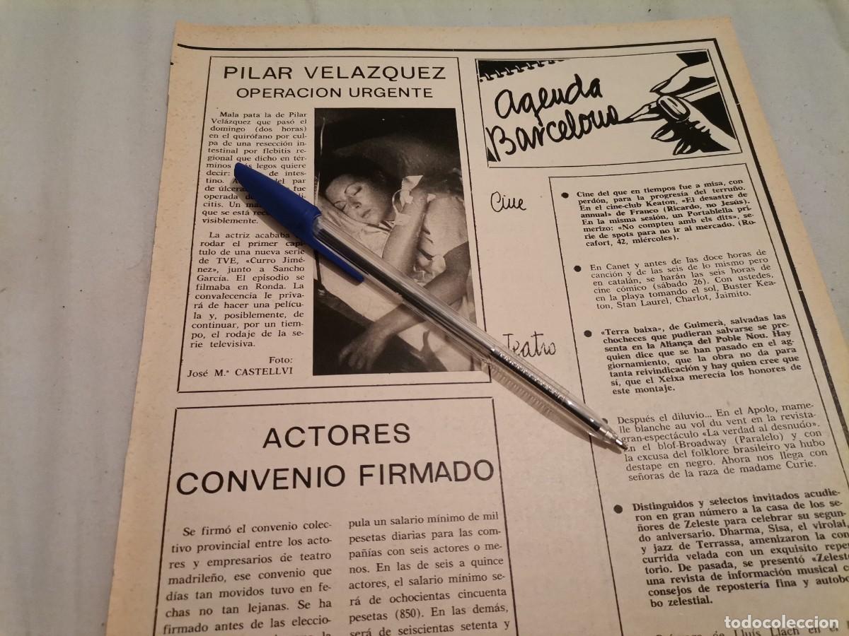 Coleccionismo de revistas y peri&oacute;dicos: PILAR VELAZQUEZ RECORTE REVISTA 1975