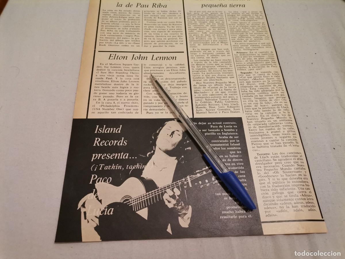 Coleccionismo de revistas y peri&oacute;dicos: PACO DE LUC&Iacute;A RECORTE REVISTA 1975