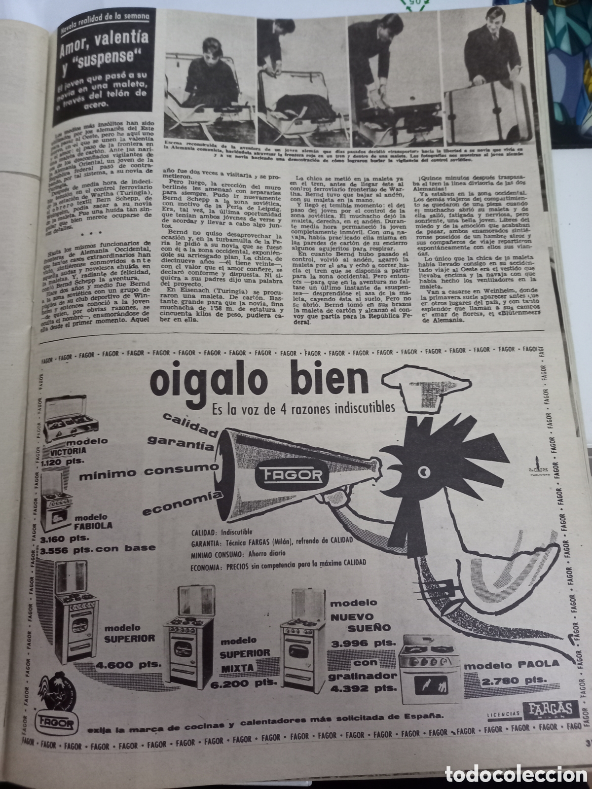 Coleccionismo de Revistas y Peri&oacute;dicos: 1962 ANUNCIO COCINAS FAGOR PAT BOONE SOFIA LOREN