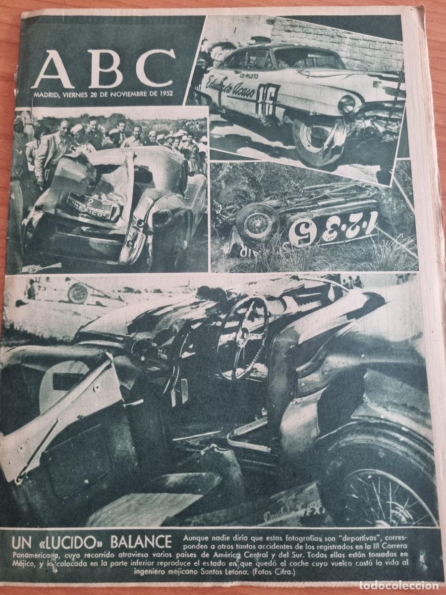 Coleccionismo de Revistas y Peri&oacute;dicos: ABC. MADRID, 28 NOVIEMBRE 1952 N&deg; 14582. III CARRERA PAMAMERICANA. LEER.