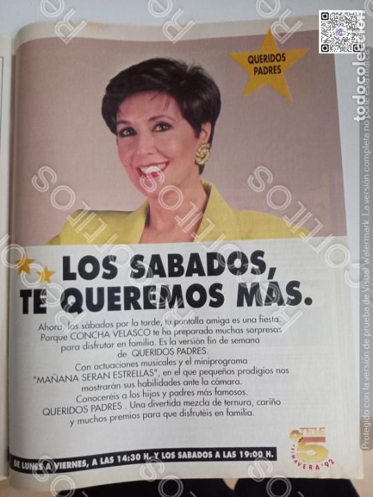 Coleccionismo de revistas y peri&oacute;dicos: anuncio publicidad concha velasco queridos padres