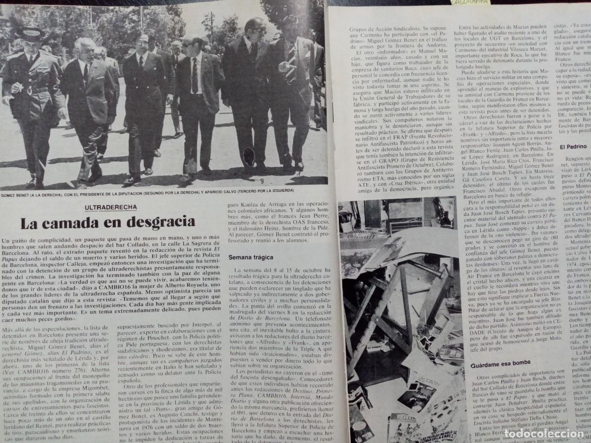 Coleccionismo de Revistas y Peri&oacute;dicos: DETENIDO GRUPO DE ULTRADERECHA IMPLICADO EN EL ATENTADO A EL PAPUS . RECORTE CAMBIO 16 OCTUBRE 1977