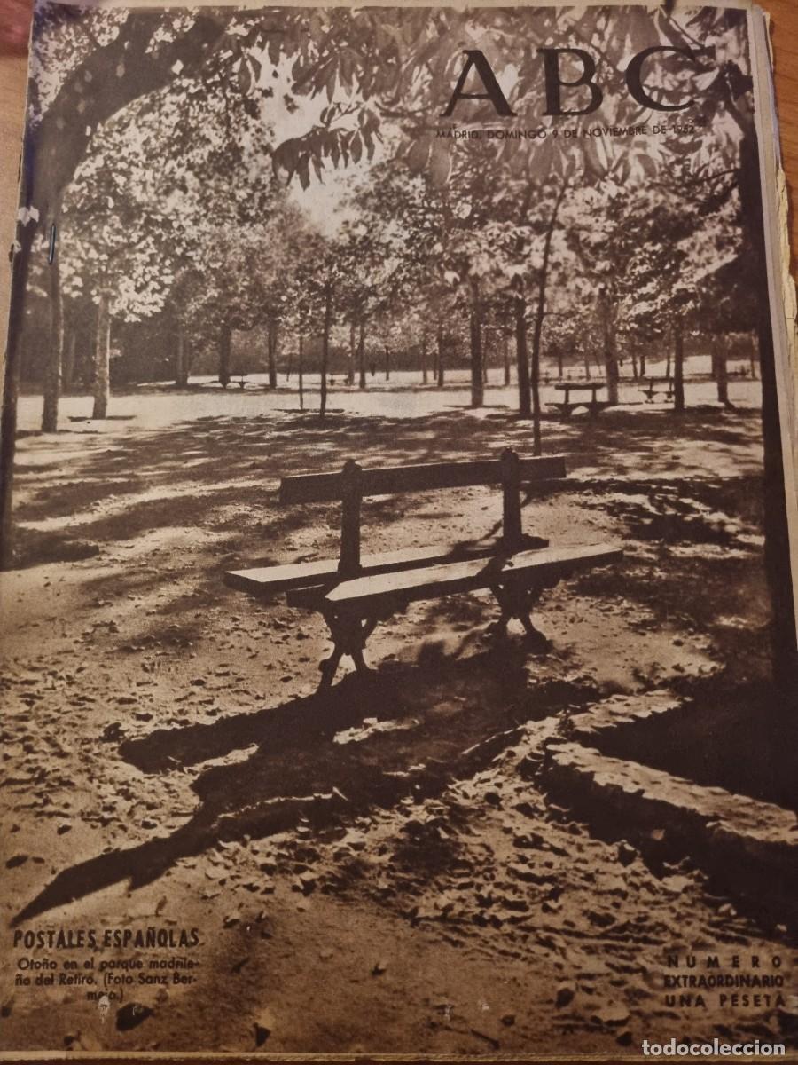 Coleccionismo de Revistas y Peri&oacute;dicos: ABC. MADRID, 9 NOVIEMBRE 1952. N&deg; 14566. OTO&Ntilde;O EN EL PARQUE DEL RETIRO. LEER.