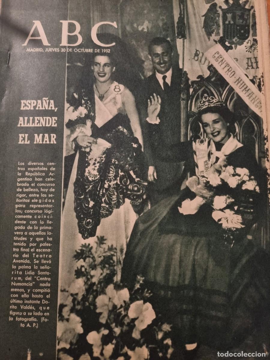 Coleccionismo de Revistas y Peri&oacute;dicos: ABC. MADRID, 30 OCTUBRE 1952. N&deg; 14557. ESPA&Ntilde;A ALLENDE EL MAR. LEER.