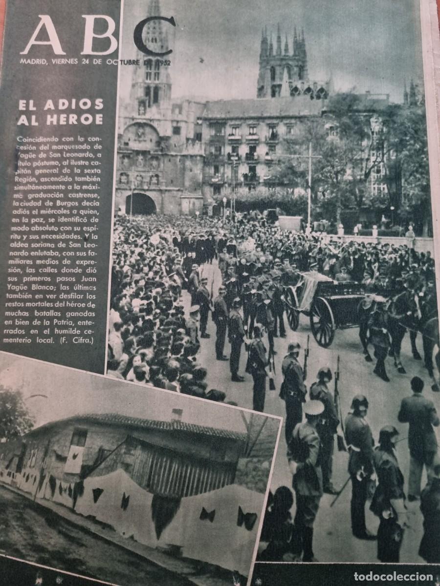 Coleccionismo de Revistas y Peri&oacute;dicos: ABC. MADRID, 24 OCTUBRE 1952. N&deg; 14552. EL ADIOS AL HEROE. LEER.