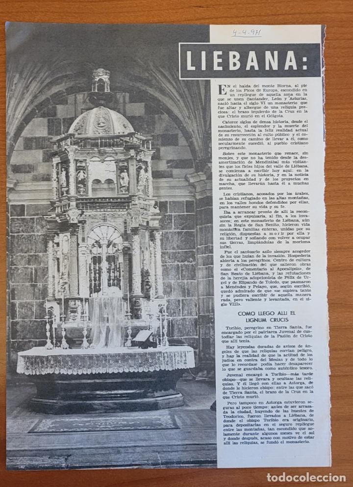 Coleccionismo de Revistas y Peri&oacute;dicos: Recortes ABC 4-4-71 Santo Toribio de Li&eacute;bana. Ayer y hoy del brazo izquierdo de la cruz de Cristo