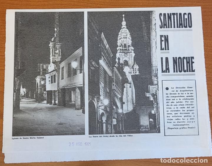 Colecionismo de Revistas e Jornais: Recortes Ya 25-8-65 Santiago de Compostela en la noche.
