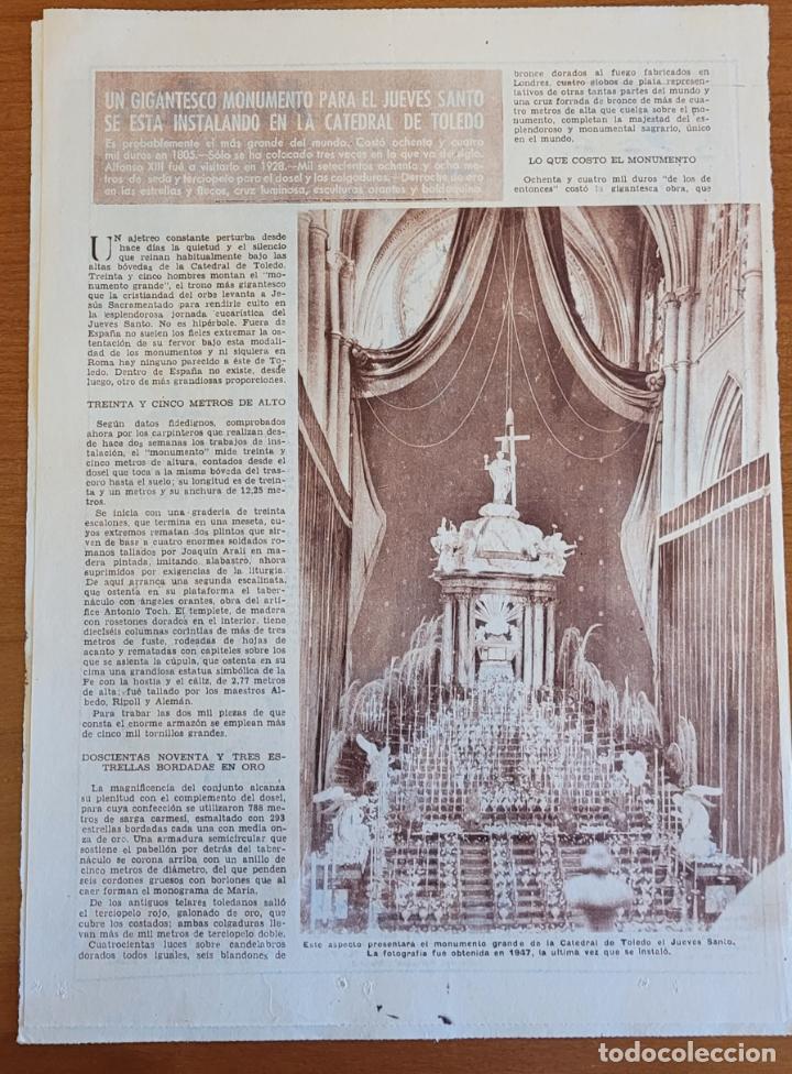 Coleccionismo de Revistas y Peri&oacute;dicos: Recortes ABC Gigantesco monumento para el Jueves Santo 1955