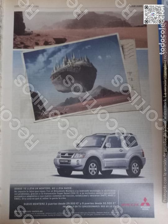 Coleccionismo de Revistas y Peri&oacute;dicos: ANTIGUO recorte tama&ntilde;o poster a3 mitsubishi drive alive
