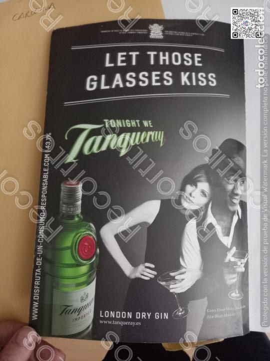 Coleccionismo de revistas y peri&oacute;dicos: anuncio ginebra tanqueray