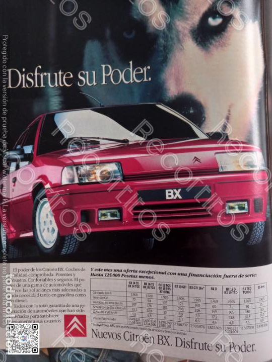 Coleccionismo de Revistas y Peri&oacute;dicos: ANUNCIO citroen bx