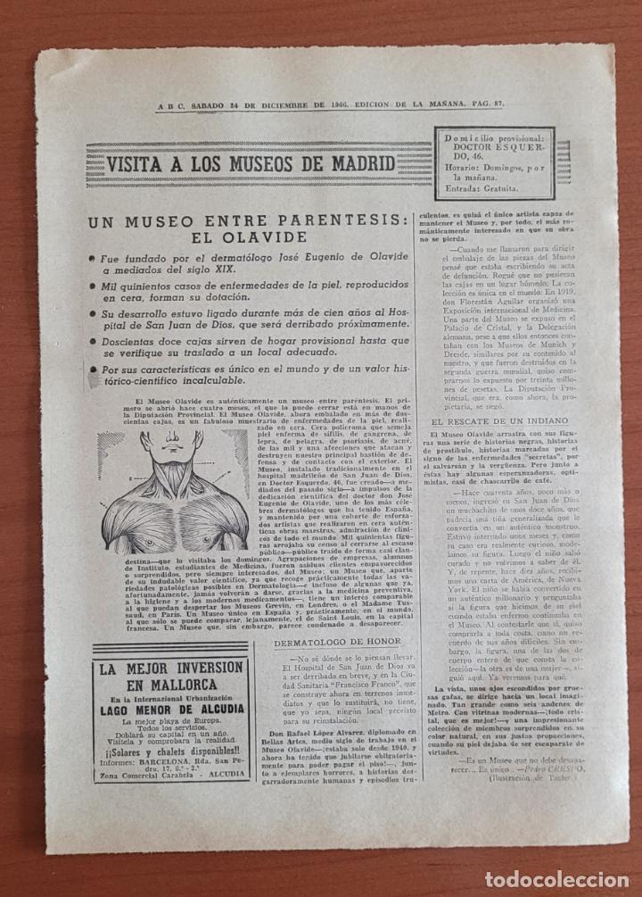 Coleccionismo de Revistas y Peri&oacute;dicos: Serie de 36 art&iacute;culos ABC Los museos de Madrid. Un repaso uno a uno de los mismos (1966-1967)