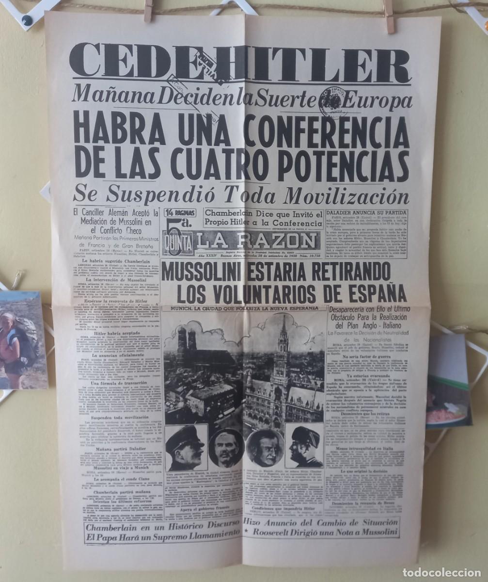 Coleccionismo de Revistas y Peri&oacute;dicos: LA RAZ&Oacute;N DE BUENOS AIRES: 28 SEPTIEMBRE 1938, HERALDO DE MADRID: 30 SEPTIEMBRE 1938 (FACS&Iacute;MIL)