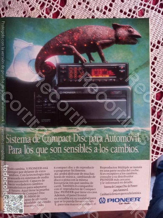 Coleccionismo de Revistas y Peri&oacute;dicos: anuncio publicidad pioneer car audio compact disc