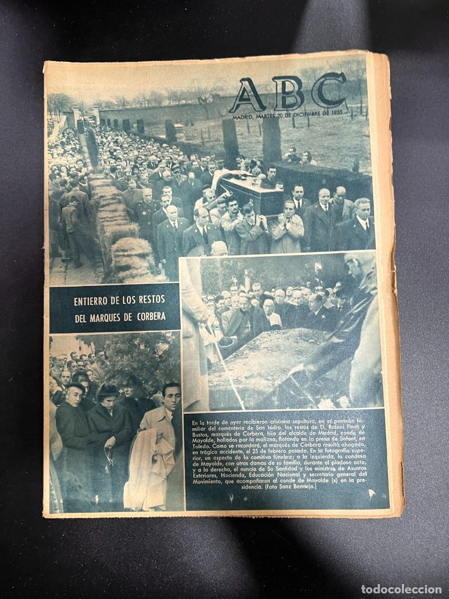 Coleccionismo de Revistas y Peri&oacute;dicos: ABC. DICIEMBRE 1955. N&ordm; 15533. ENTIERRO DE LOS RESTOS DEL MARQUES DE CORBERA. LEER