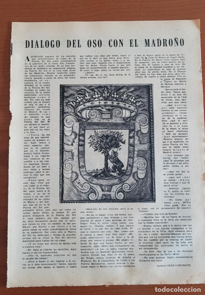 Coleccionismo de Revistas y Peri&oacute;dicos: Recorte ABC Di&aacute;logo del oso con el madro&ntilde;o (Madrid)