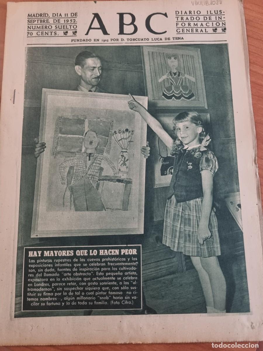 Coleccionismo de Revistas y Peri&oacute;dicos: ABC. MADRID, 11 SEPTIEMBRE 1952. N&deg; 14515. HAY MAYORES QUE LO HACEN PEOR. LEER.