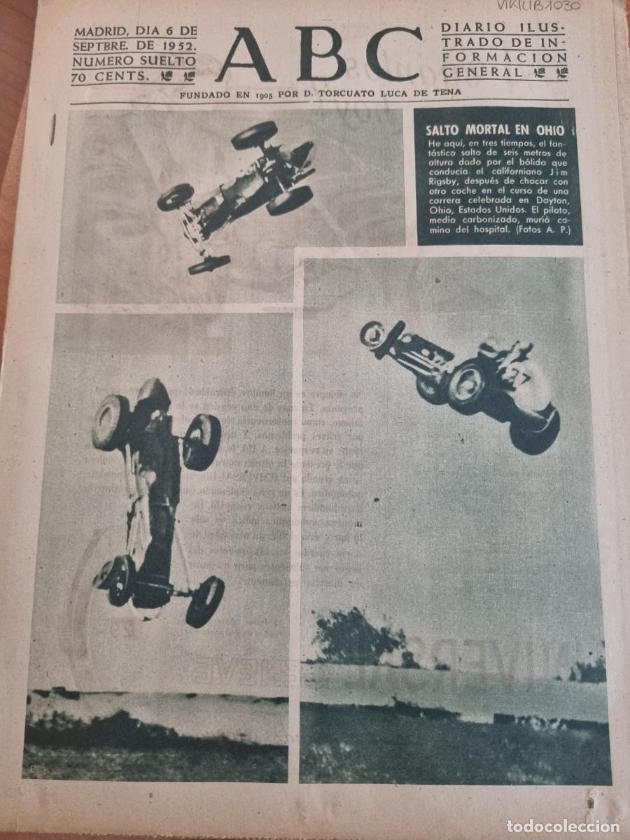Coleccionismo de Revistas y Peri&oacute;dicos: ABC. MADRID, 6 SEPTIEMBRE 1952. N&deg; 14511. SALTO MORTAL EN OHIO. LEER.