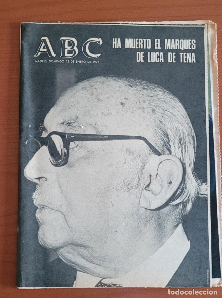 Coleccionismo de Revistas y Peri&oacute;dicos: Recortes ABC 12-1-75 Muerte de Luca de Tena